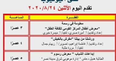  ثقف طفلك مع القومى لثقافة الطفل.. ورشتنا فى بيتنا أونلاين