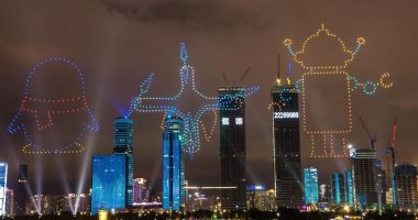 عرض ضوئى بواسطة طائرات بدون طيار في مدينة شنتشن جنوبي الصين
