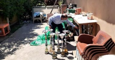 تشميع مقهى مخالف وصادرة 13 شيشة فى حملات تفتيشية بمنيا القمح شرقية