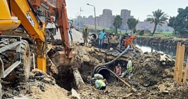 محافظ الجيزة يؤكد إصلاح خط مياه الخزان اليابانى خلال 10 ساعات.. صور