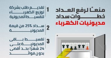 منعًا لرفع العداد.. خطوات سداد مديونيات الكهرباء.. إنفوجراف