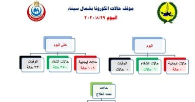 شمال سيناء تسجل صفر إصابات ووفيات جديدة بكورونا خلال آخر 24 ساعة