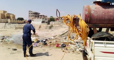حملة مكبرة لمكافحة الذباب البالغ بحى الصفا فى العريش.. صور