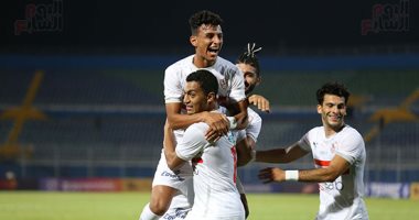 الزمالك يتقدم على بيراميدز بهدف مصطفي محمد في الشوط الأول.. فيديو وصور