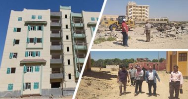 عجلة البناء تتسارع فى أسوان.. وفدا صندوق تحيا مصر والإسكان يتفقدان عمارات "جبل الزلط" و"فطيرة" بكوم أمبو قبل تسليمها.. وتوصيل المرافق العامة لـ288 وحدة سكنية.. والمحافظ: انتهاء ترفيق المنطقة الصناعية بنسبة 95%