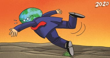 كاريكاتير صحيفة إماراتية يعتبر كورونا عائق أمام تقدم الإنسانية 
