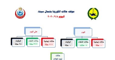 شمال سيناء تسجل صفر إصابات بفيروس كورونا وشفاء 4 حالات