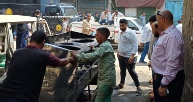 رفع وإزالة إشغالات وتعديات فى حملة بمدينة ناصر ببنى سويف