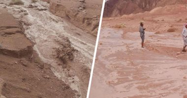 السيول تضرب مناطق جبلية وصحراوية بالأقصر والبحر الأحمر.. استمرار إغلاق 3 طرق لحين معالجة التلفيات الناجمة عن الأمطار الغزيرة.. وإدارة المرور تؤكد فتح جميع الطرق خلال ساعات.. وتحويل مجارى المياه للمخرات بالأقصر