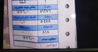 قارئ يشكو من ارتفاع قيمة فاتورة الكهرباء فى أرض اللواء بالجيزة
