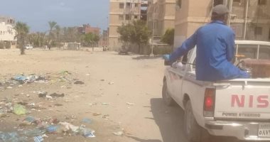 تنفيذ حملة لمكافحة القوارض والذباب بحى المساعيد غرب العريش.. صور