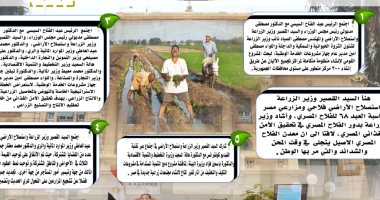 إنفوجراف.. مركز معلومات "الزراعة" يعلن الحصاد الأسبوعى لأنشطة الوزارة 