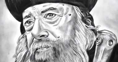 البابا شنودة والشيخ الشعراوى.. لوحات فنية تبرز موهبة "مينا" فى الرسم
