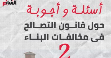 أسئلة وأجوبة حول قانون التصالح في مخالفات البناء "2".. إنفوجراف