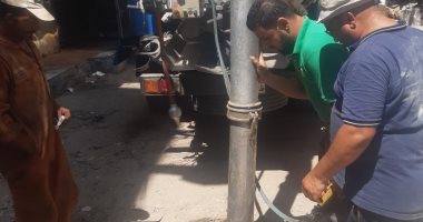 صور .. تطهير شبكات الصرف الصحي في محافظات القناة