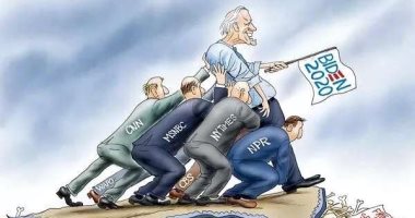 ترامب الابن يسخر من جو بايدن بدعم وسائل الإعلام له فى الانتخابات الأمريكية.. صور