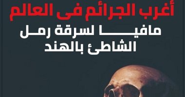 أغرب الجرائم فى العالم منها مافيا لسرقة رمل الشاطئ بالهند.. إنفوجراف