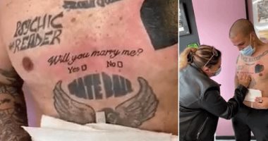 التمر حنة استايل آخر تقاليع الـproposal.. شاب يطلب الزواج من حبيبته بوشم.. صور