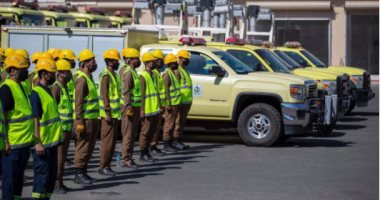 صور.. تأهب فى الدفاع المدني السعودي لإخماد حريق جبل عمد