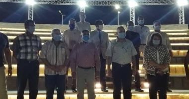 وزير الرى يتفقد المسرح المكشوف بالمركز الثقافى الأفريقى بأسوان