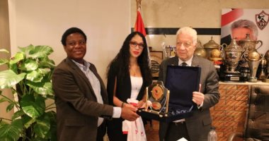مرتضى منصور يستقبل وفدا من نادى سيمبا التنزانى "صور"