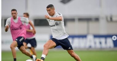 رونالدو فى أحدث ظهور له من تدريبات يوفنتوس استعداداً لمباراة روما.. صور
