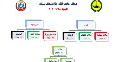 "صحة شمال سيناء" تسجل 7 إصابات جديدة بكورونا خلال الـ24 ساعة الماضية