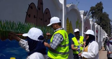 تزيين جدران الطريق بطنطا احتفالا بعيد المحافظة القومي.. صور