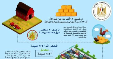 انفوجراف.. وزارة البيئة تعلن جمع 13% من المستهددف بموسم قش الأرز العام الجارى