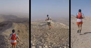 قلبه ميت .. مغامر فرنسى يعبر جبل "حفيت" بالجرى على خيط رفيع من الصخور.. صور