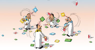 كاريكاتير صحيفة سعودية.. فوضى "السوشيال ميديا" تهيمن على المجتمع