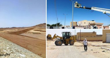 الدولة تعمر سيناء.. رصف الطرق فى مدينة نخل وقراها بوسط سيناء وإنارة كاملة للميادين.. تنفيذ مشروعات السدود لحماية أرض الفيروز من مخاطر السيول وتعظيم الاستفادة من مياه الأمطار.. وتحسين شبكة الكهرباء.. صور