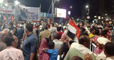 أهالى بنى سويف يحتشدون فى ميدان الزراعيين للاحتفال بنصر أكتوبر ودعم الدولة (صور)