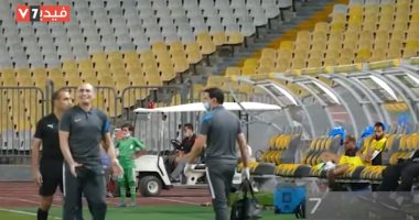 انفعال جنونى من على ماهر على حكم مباراة الزمالك والمصرى
