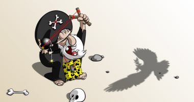كاريكاتير صحيفة سعودية: خامنئي يحاول قتل حمامة السلام