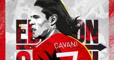 كافاني يرتدى قميص الأساطير مع مانشستر يونايتد