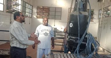 صور.. تدعيم محطة صرف صحى جبل تقوق بأسوان بطلمبة جديدة