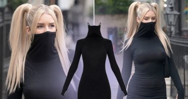 شركة تصمم فستان مدمج بقناع وجه "عشان اللى بتنسى الكمامة".. سعره فى المتناول