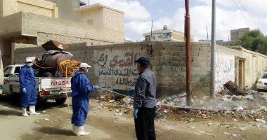 تواصل حملات مكافحة ناقلات الأمراض وتعقيم منازل مصابي كورونا في العريش
