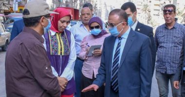 محافظ الإسكندرية يتفقد موقع الهبوط الأرضى بشارع 45 بعد الإصلاح .. صور