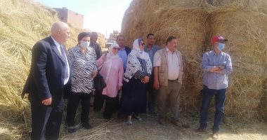 وفد وزارتى البيئة والزراعة يتفقد مراكز قش الأرز بالقليوبية وتجميع 1600 طن