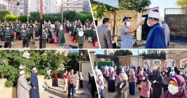 جرس الحصة ضرب..المعاهد الأزهرية تستقبل الطلاب وسط إجراءات وقائية مشددة.. الكمامات والمطهرات وتعليمات بمنع الأحضان والقبلات.. ورئيس المعاهد: "واهم" من يقول أن الازهر مواده صعب