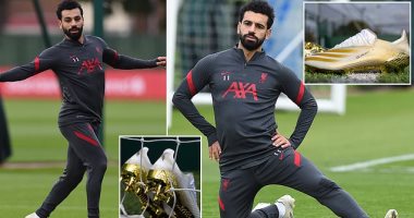 محمد صلاح يواجه أياكس بحذاء ذهبي جديد في دوري الأبطال