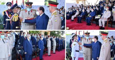 الرئيس يشهد حفل تخرج دفعات جديدة من الكليات العسكرية.. السيسى: مهمة حماية الوطن وترابه أمر شريف.. قوة الجيش عظيمة وقادرة على حماية أرضها ضد أى معتد.. ويحذر من محاولة إسقاط الدول بالسلب والتشكيك والكذب والافتراء