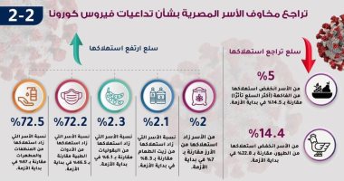 انفوجراف.."معلومات الوزراء" يؤكد تراجع مخاوف الأسر المصرية بشأن تداعيات كورونا