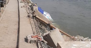 اللافتات الانتخابية تتسبب في سقوط جزء من سور الرياح التوفيقي ببنها