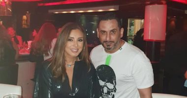 شاهد أنغام فى أحدث ظهور لها بصحبة محمد الشرنوبى وزوجته