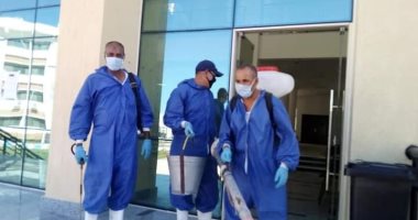 تطهير وتعقيم المدارس والمنشآت والمصالح الحكومية بشمال سيناء .. صور