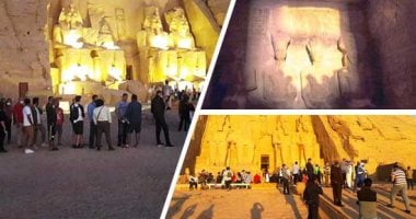 صوبوا أنظاركم نحو أقصى الجنوب.. الشمس تتعامد على وجه رمسيس الثانى بمدينة أبو سمبل.. رئيس معهد الفلك يكشف تكرار الظاهرة مرتين سنويا..  أشعة الشمس تخترق الممر الأمامى لمدخل المعبد بطول 200 متر حتى قدس الأقداس