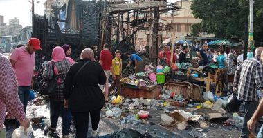 السيطرة على حريق فى سوق محطة مصر بالإسكندرية